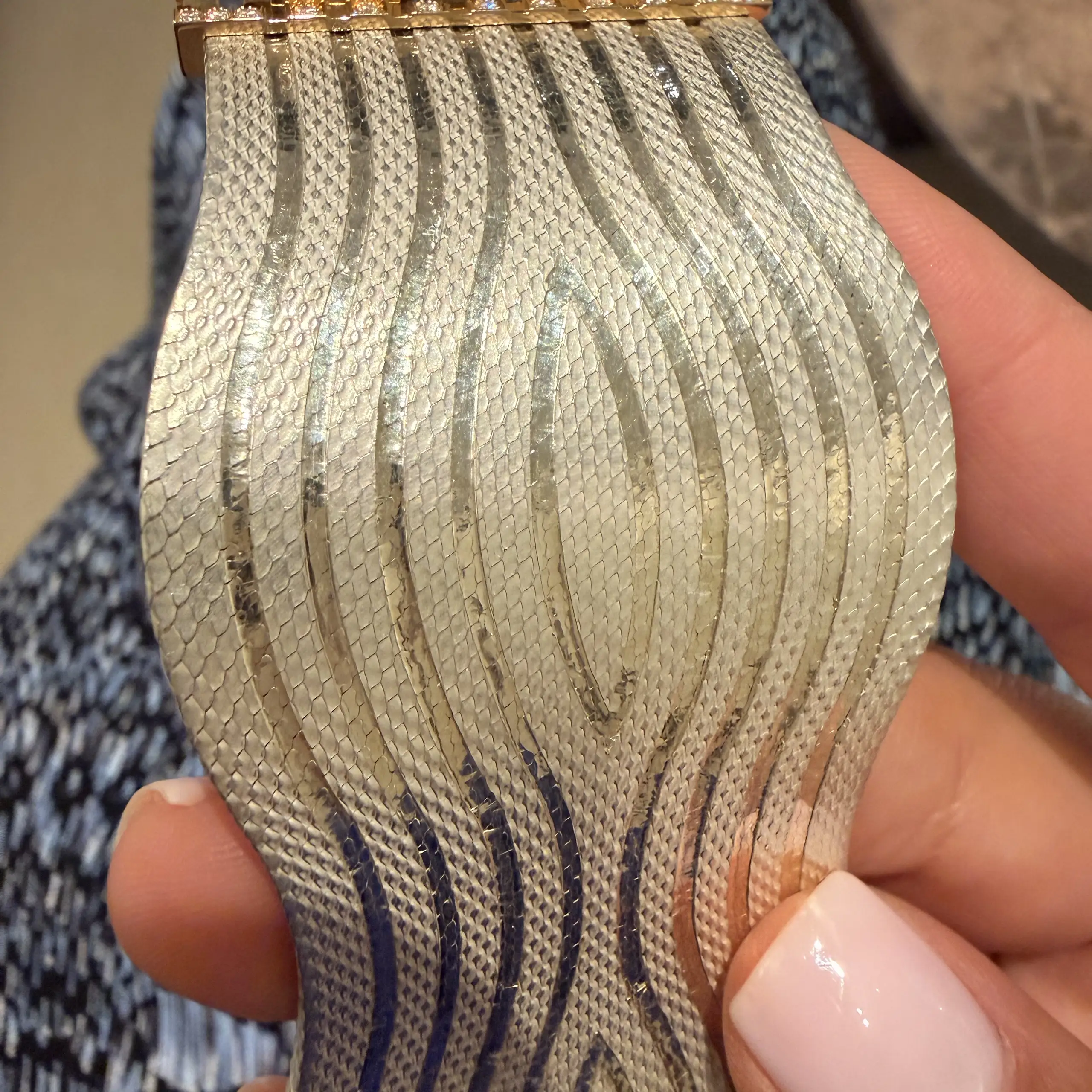 The surface resembles reptile skin